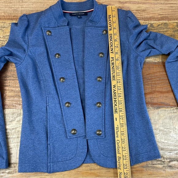 Tommy Hilfiger Womens Casual Military Band Jacket Sky Capt Navy Blue Small - Picture 8 of 12